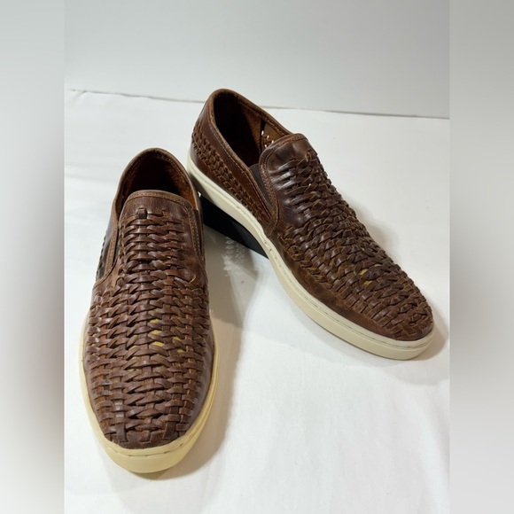 STUDIO INK Men's Brown Wareham Woven Leather Loafers size 10 - Picture 5 of 10